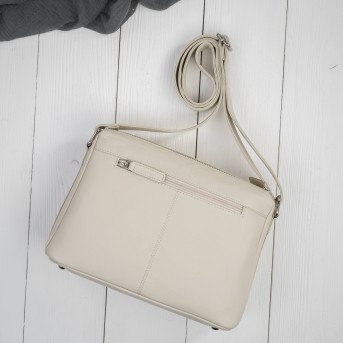 Klasyczna torebka damska na ramię skórzana beżowa Paolo Peruzzi AY-22-BG