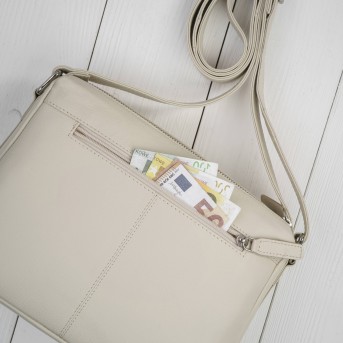 Klasyczna torebka damska na ramię skórzana beżowa Paolo Peruzzi AY-22-BG