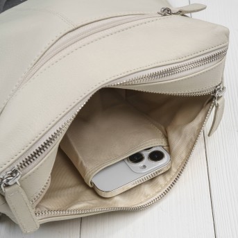 Klasyczna torebka damska na ramię skórzana beżowa Paolo Peruzzi AY-22-BG