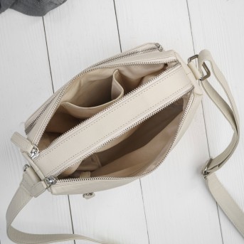 Klasyczna torebka damska na ramię skórzana beżowa Paolo Peruzzi AY-22-BG