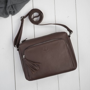 Klasyczna torebka damska na ramię skórzana brązowa Paolo Peruzzi AY-22-BRS