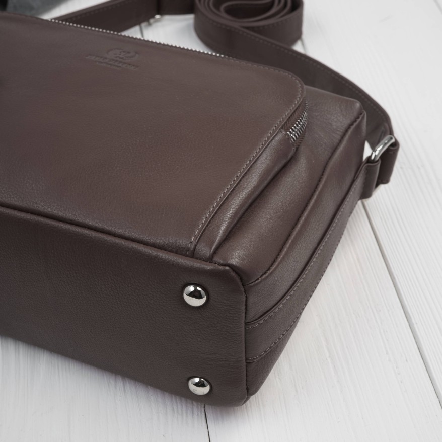 Klasyczna torebka damska na ramię skórzana brązowa Paolo Peruzzi AY-22-BRS