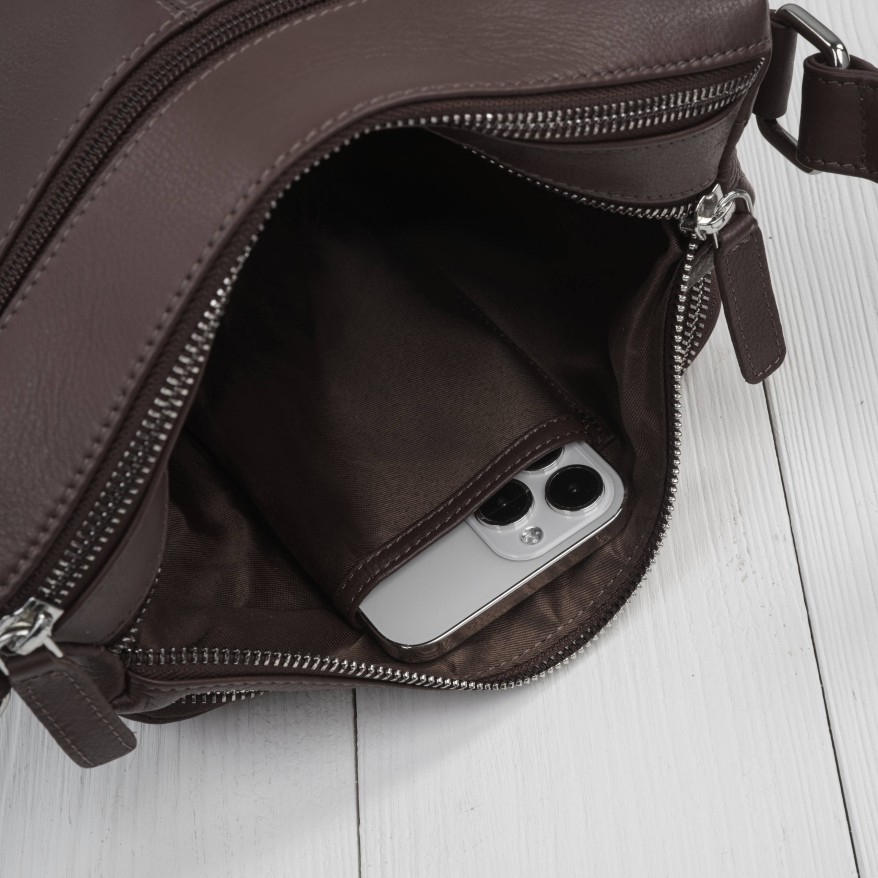 Klasyczna torebka damska na ramię skórzana brązowa Paolo Peruzzi AY-22-BRS