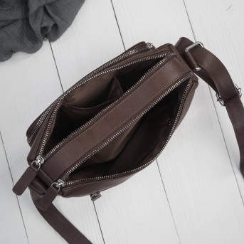 Klasyczna torebka damska na ramię skórzana brązowa Paolo Peruzzi AY-22-BRS