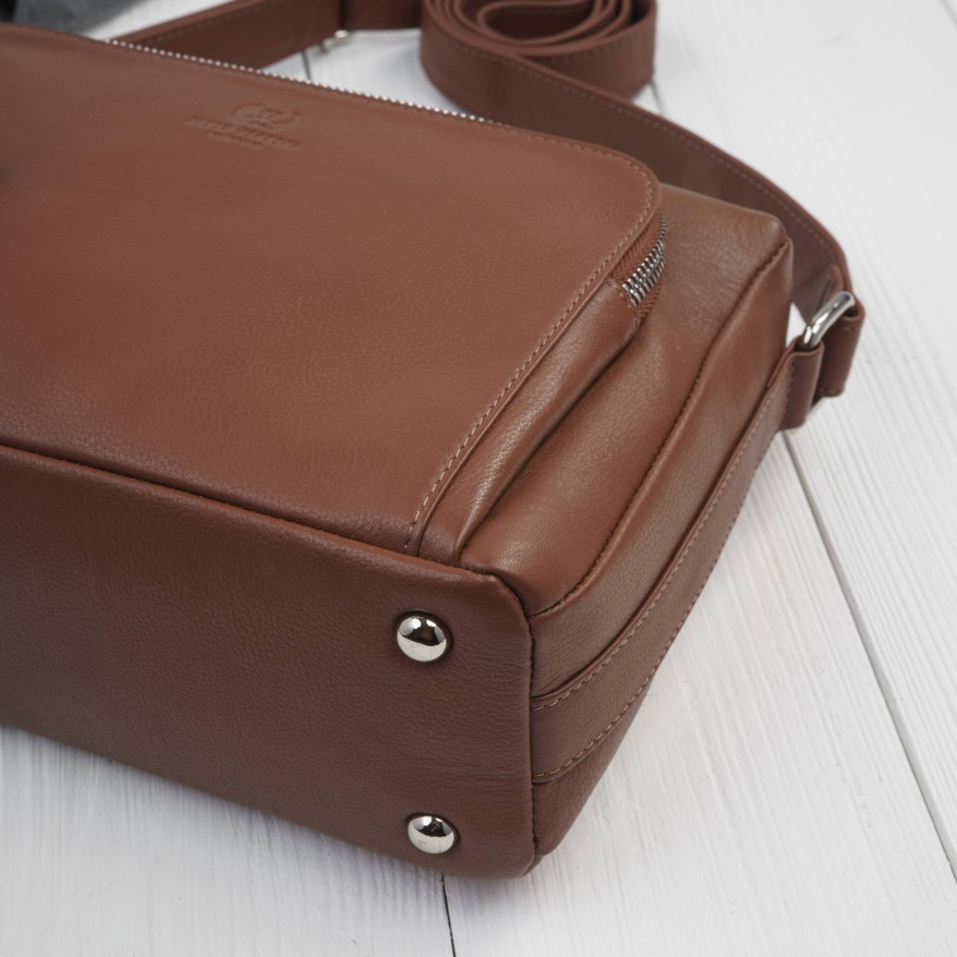 Klasyczna torebka damska na ramię skórzana koniakowa Paolo Peruzzi AY-22-CGS