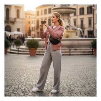 Zestaw prezentowy plecak skórzany i saszetka nerka damska Paolo Peruzzi