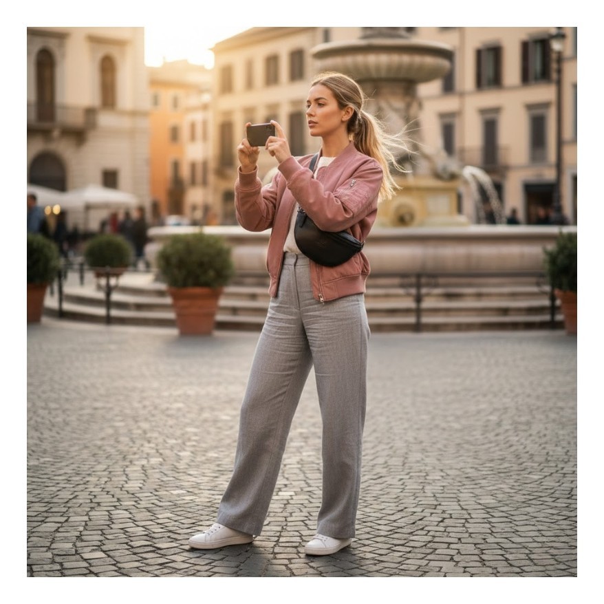 Zestaw prezentowy plecak skórzany i saszetka nerka damska Paolo Peruzzi