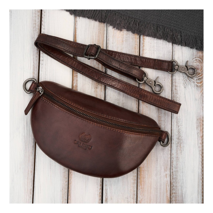 Zestaw prezentowy plecak skórzany i saszetka nerka damska Paolo Peruzzi