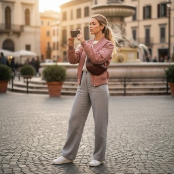 Zestaw prezentowy plecak skórzany i saszetka nerka damska Paolo Peruzzi