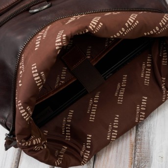 Zestaw prezentowy plecak skórzany i saszetka nerka damska Paolo Peruzzi