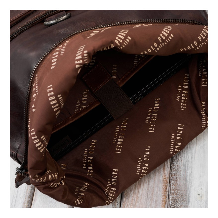 Zestaw prezentowy plecak skórzany i saszetka nerka damska Paolo Peruzzi