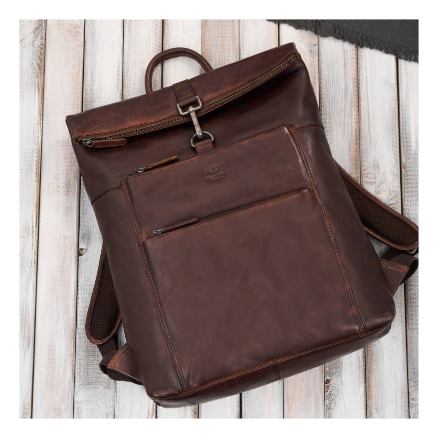 Zestaw prezentowy plecak skórzany i saszetka nerka damska Paolo Peruzzi