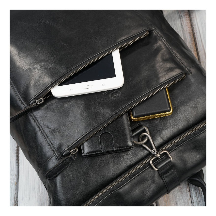 Zestaw prezentowy plecak skórzany i saszetka nerka męska Paolo Peruzzi