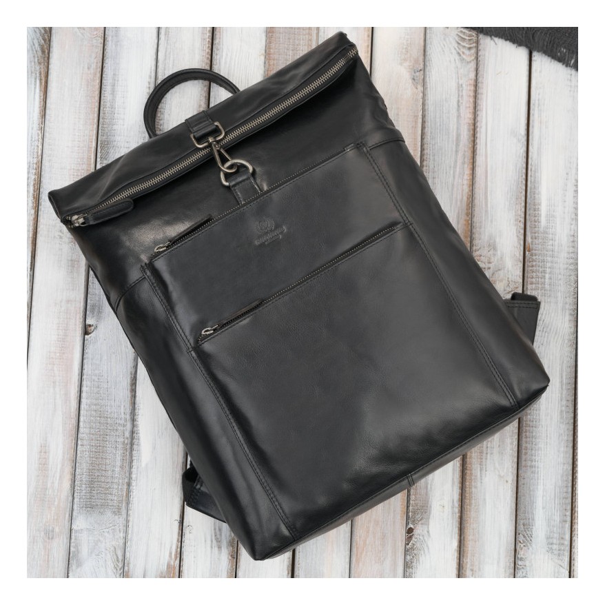 Zestaw prezentowy plecak skórzany i saszetka nerka męska Paolo Peruzzi