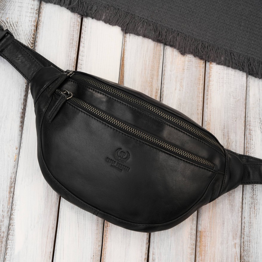 Zestaw prezentowy plecak skórzany i saszetka nerka męska Paolo Peruzzi