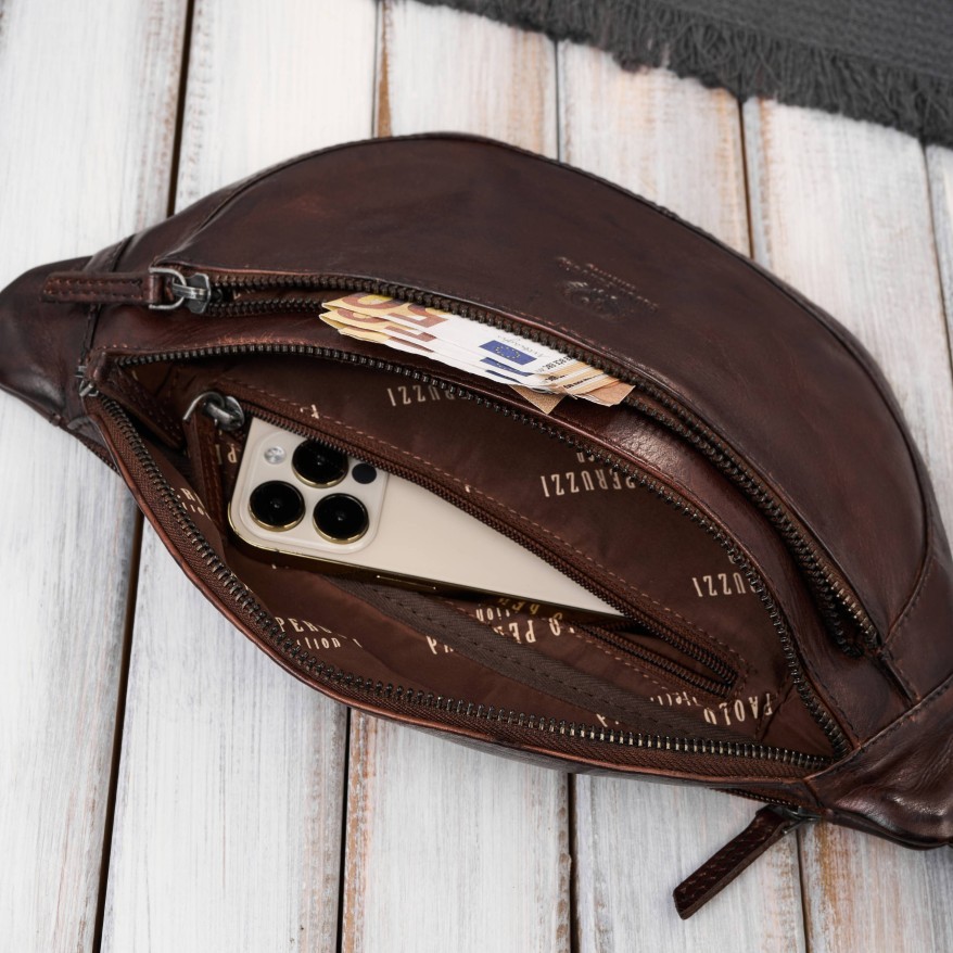 Zestaw prezentowy plecak skórzany i saszetka nerka męska Paolo Peruzzi