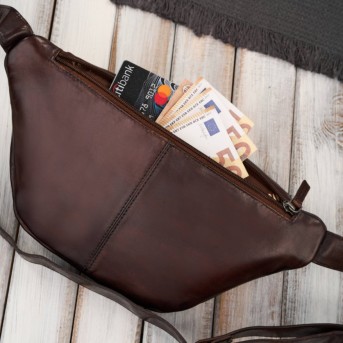 Zestaw prezentowy plecak skórzany i saszetka nerka męska Paolo Peruzzi