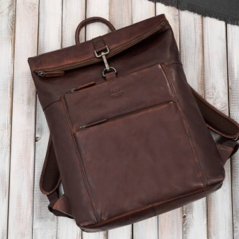 Zestaw prezentowy plecak skórzany i saszetka nerka męska Paolo Peruzzi