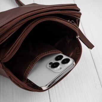 Mała torebka damska skórzana na ramię crossbody modna letnia Paolo Peruzzi AY-25-BR