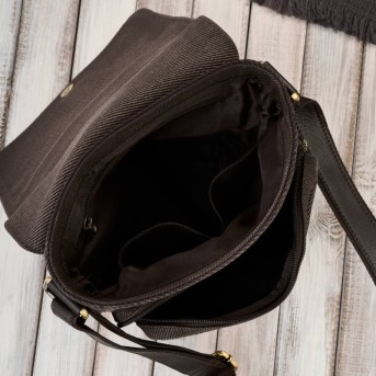 Elegancki zestaw męski Paolo Peruzzi – torba na ramię i portfel wykonane z naturalnej skóry oraz bawełnianego canvasu.