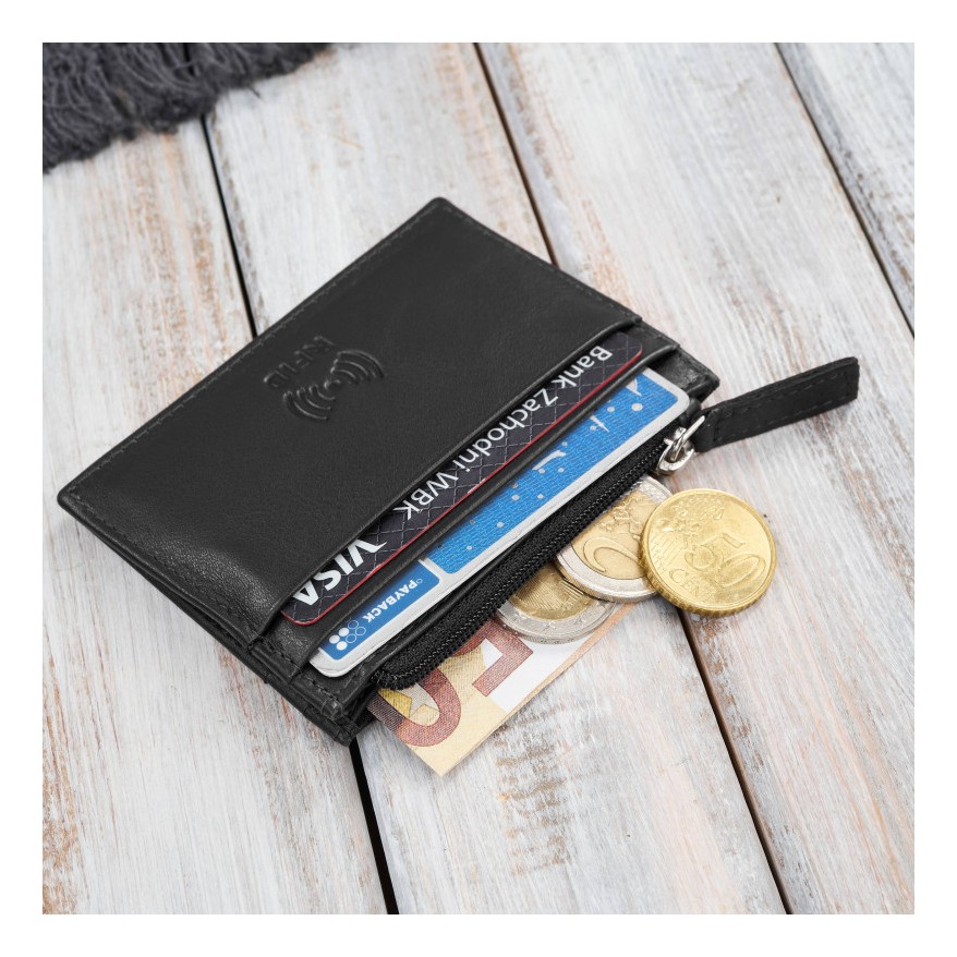 Elegancki zestaw męski Paolo Peruzzi – skórzana saszetka na pas oraz minimalistyczne etui na karty.