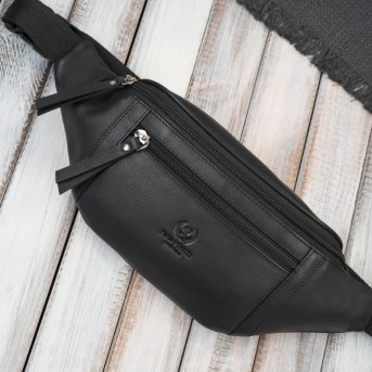 Elegancki zestaw męski Paolo Peruzzi – skórzana saszetka na pas oraz minimalistyczne etui na karty.