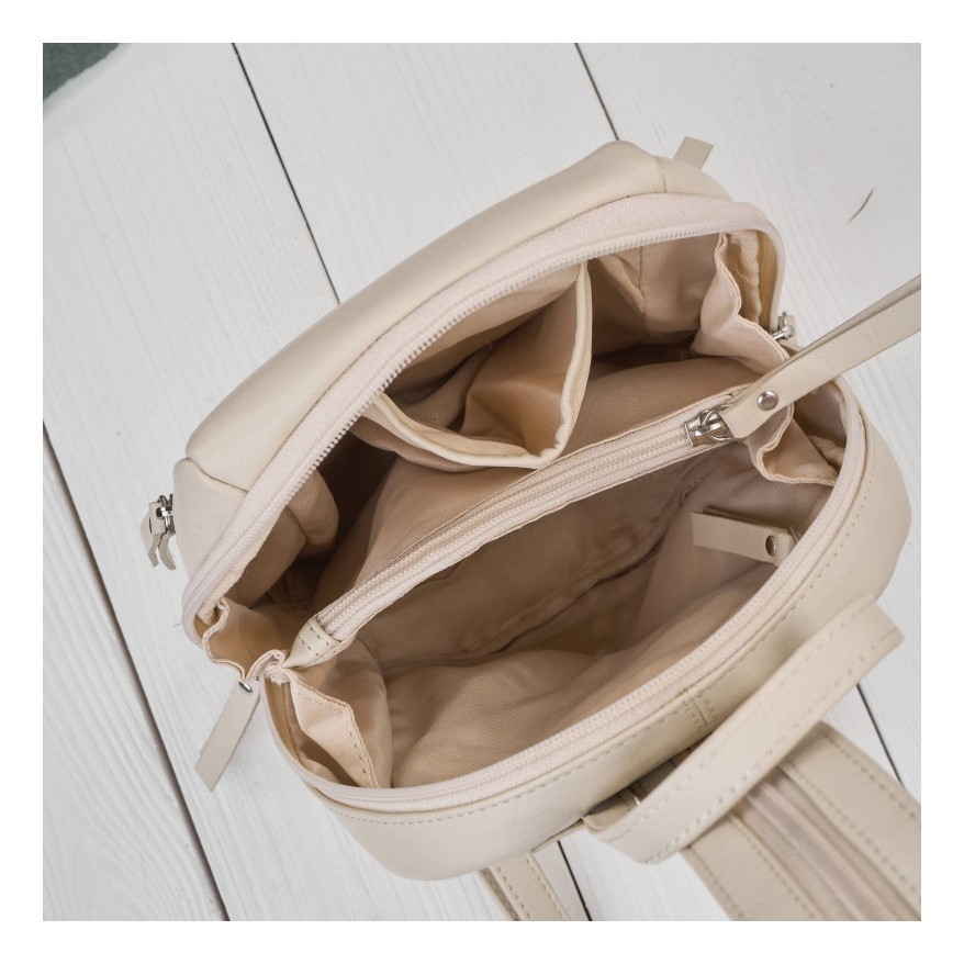 Stylowy zestaw damski Paolo Peruzzi – skórzany plecak miejski oraz elegancka mała torebka.