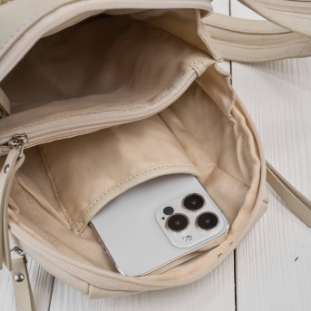 Stylowy zestaw damski Paolo Peruzzi – skórzany plecak miejski oraz elegancka mała torebka.