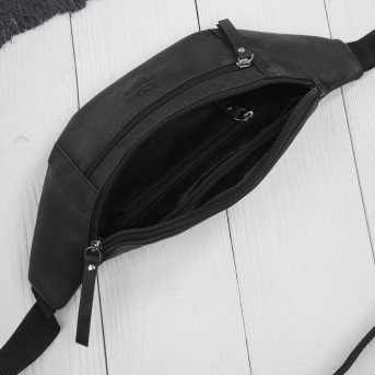 Czarna Saszetka Nerka Męska Skórzana Paolo Peruzzi AY-29-HBL