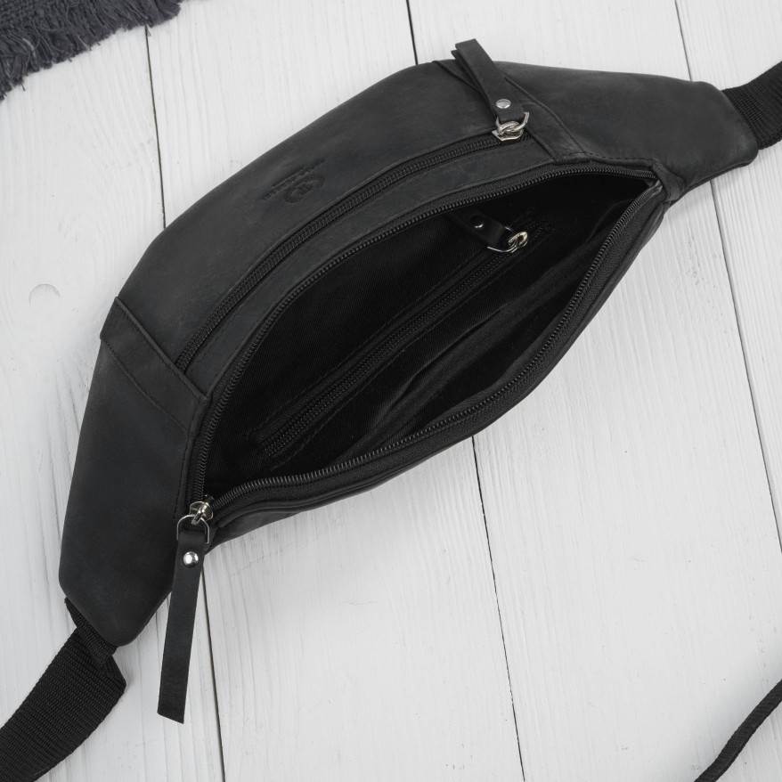 Czarna Saszetka Nerka Męska Skórzana Paolo Peruzzi AY-29-HBL