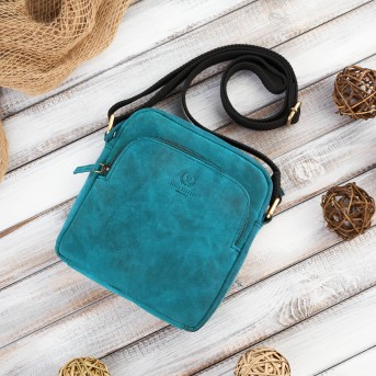 ZIELONA LISTONOSZKA VINTAGE SKÓRZANA DAMSKA PAOLO PERUZZI T-63-GR