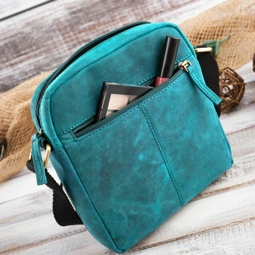 Plecaczek damski skórzany T-18-HGR i listonoszka damska na ramię T-63-GR zestaw prezentowy vintage ZUP-115-GR