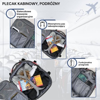 Plecak podróżny do samolotu wielofunkcyjny pojemny z kwiatowym motywem AS-01-FL