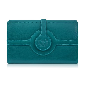 Portfel damski skórzany zielony duży skóra licowa ochrona RFID Paolo Peruzzi