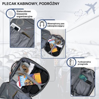 Plecak podróżny do samolotu wielofunkcyjny Paolo Peruzzi AS-01-MRA