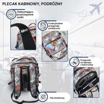 Plecak podróżny do samolotu wielofunkcyjny Paolo Peruzzi AS-01-MRA