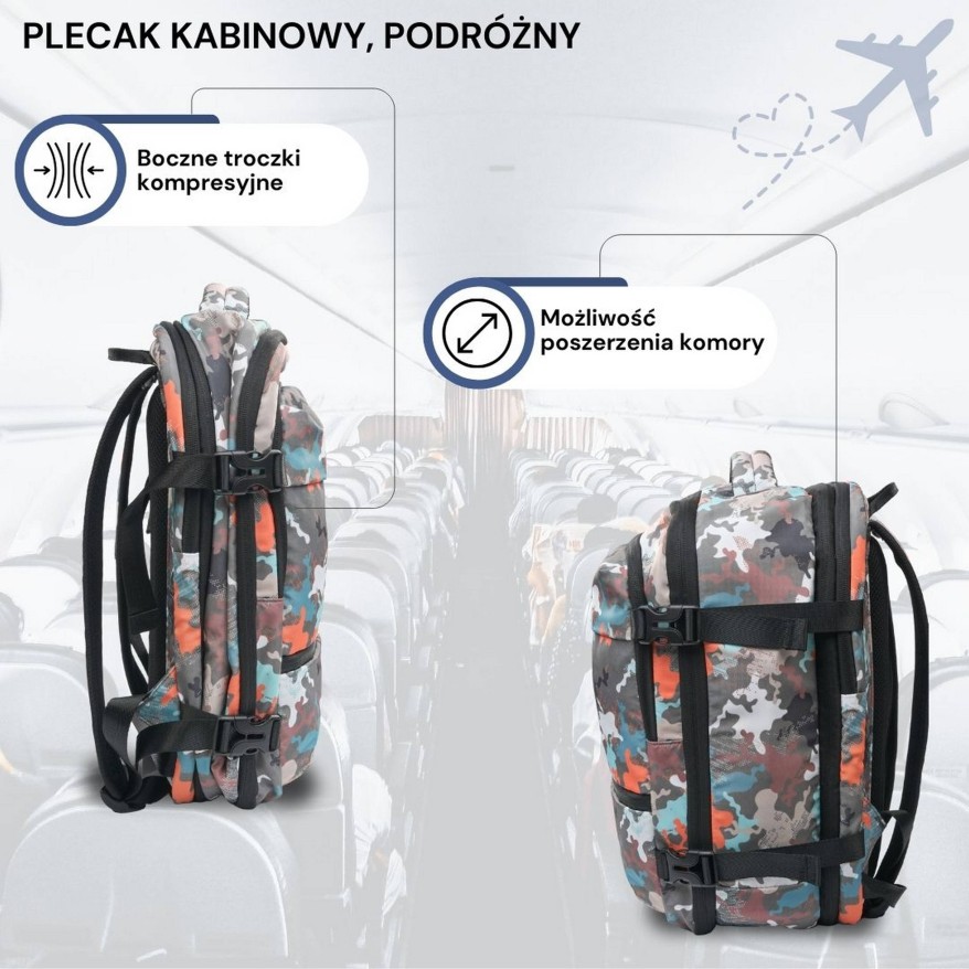 Plecak podróżny do samolotu wielofunkcyjny Paolo Peruzzi AS-01-MRA