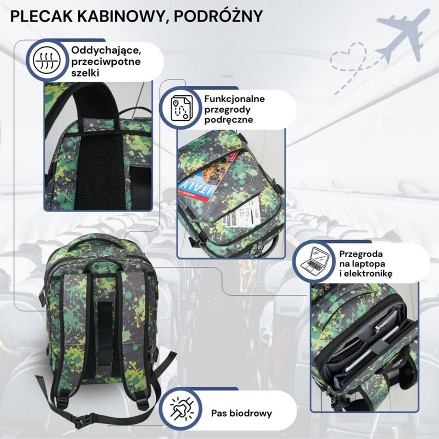 Plecak podróżny do samolotu wielofunkcyjny Paolo Peruzzi AS-01-MRZ