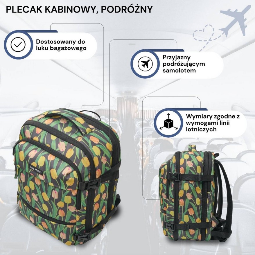 Plecak podróżny do samolotu wielofunkcyjny Paolo Peruzzi AS-01-TL