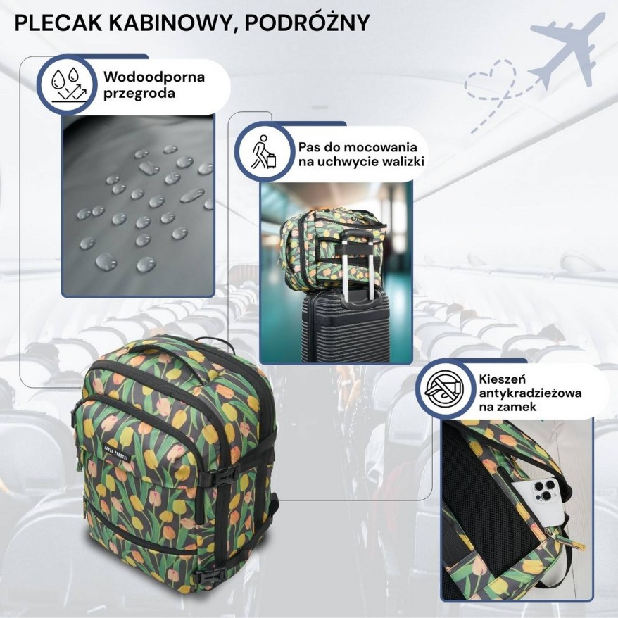 Plecak podróżny do samolotu wielofunkcyjny Paolo Peruzzi AS-01-TL