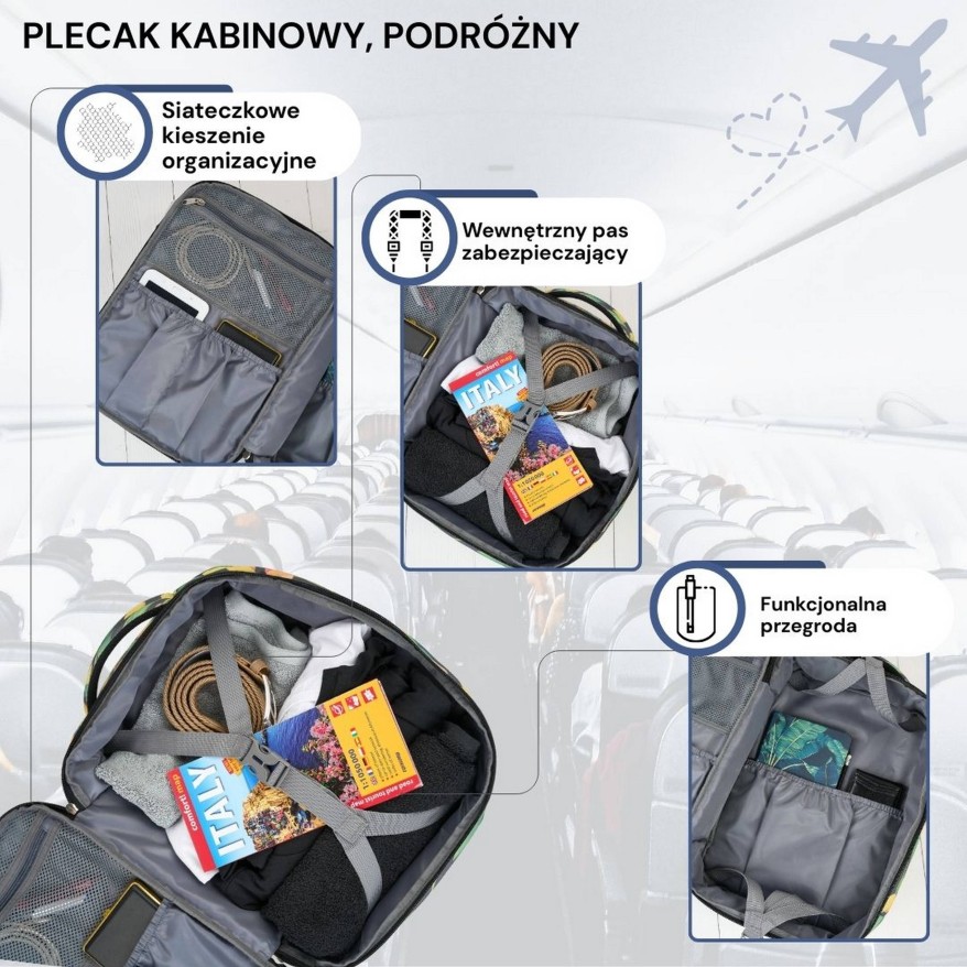 Plecak podróżny do samolotu wielofunkcyjny Paolo Peruzzi AS-01-TL
