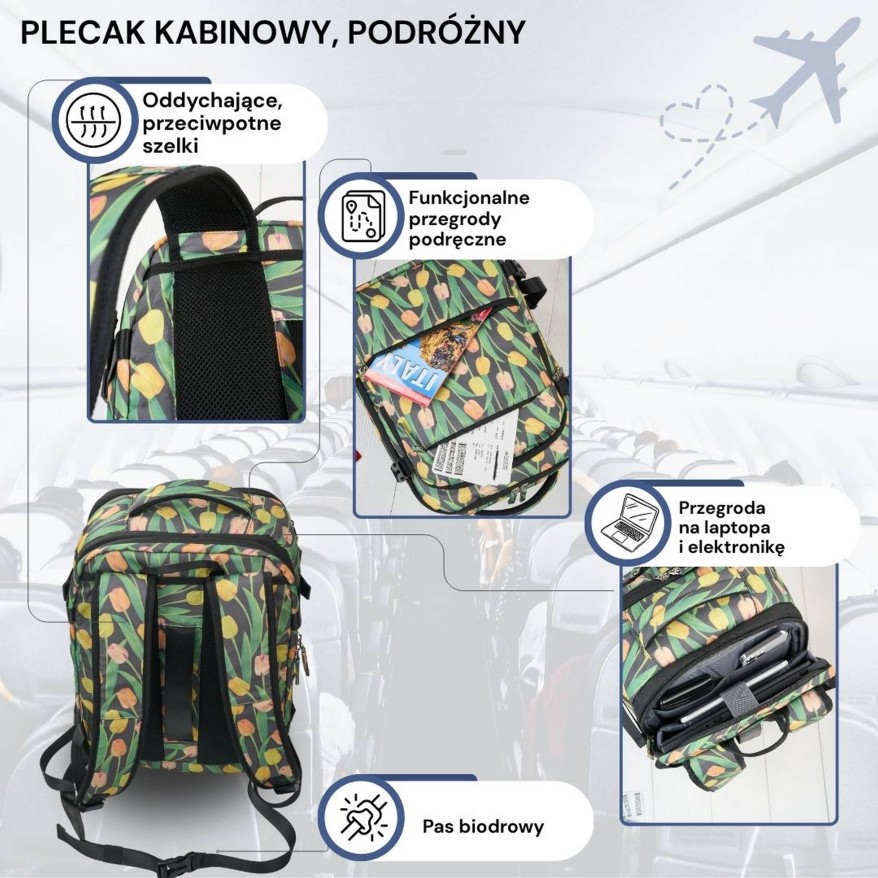 Plecak podróżny do samolotu wielofunkcyjny Paolo Peruzzi AS-01-TL