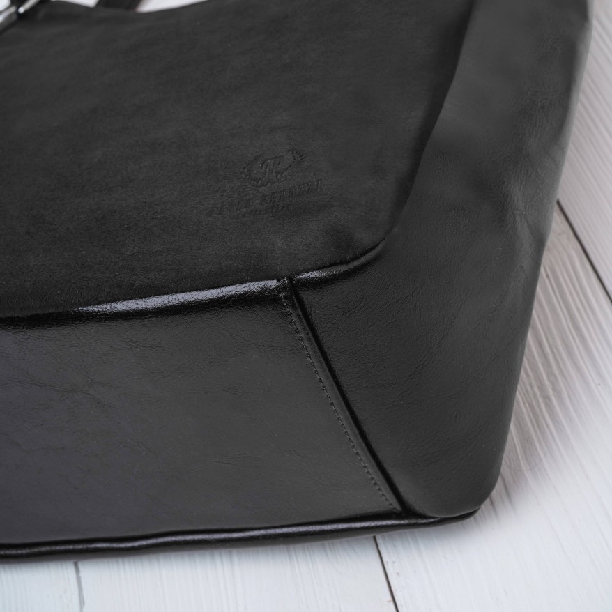 Torebka damska na ramię skórzana klasyczna czarna Paolo Peruzzi Z-09-BLZM