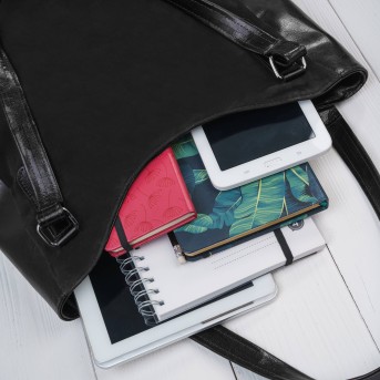 Torebka damska na ramię skórzana klasyczna czarna Paolo Peruzzi Z-09-BLZM