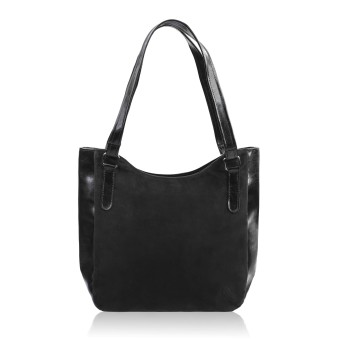 Torebka damska na ramię skórzana klasyczna czarna Paolo Peruzzi Z-09-BLZM