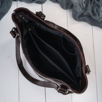 Brązowa Torebka Skórzana Paolo Peruzzi Z-09 | Zamszowa Listonoszka