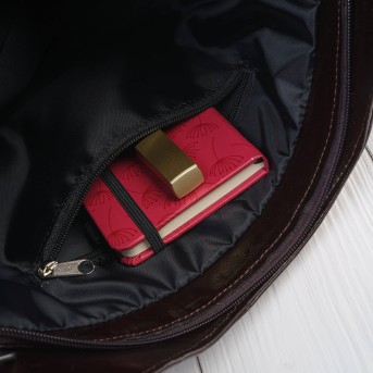 Brązowa Torebka Skórzana Paolo Peruzzi Z-09 | Zamszowa Listonoszka