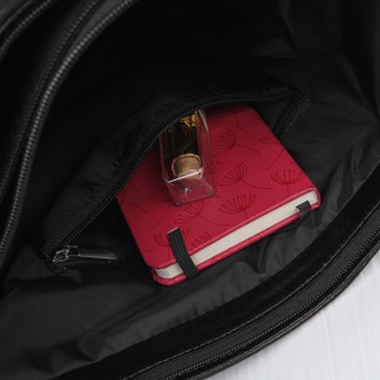 Czarna Torebka Skórzana Paolo Peruzzi Z-58 | Zamszowa Listonoszka