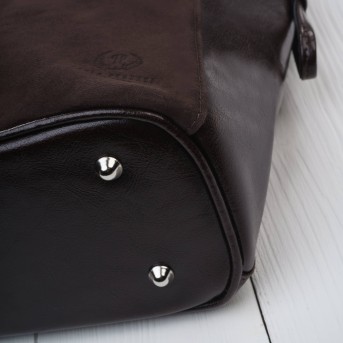 Brązowa Torebka Skórzana Paolo Peruzzi Z-58 | Zamszowa Listonoszka