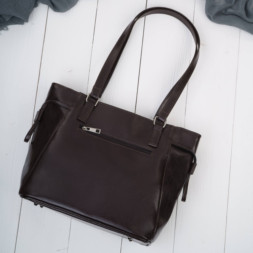 Brązowa Torebka Skórzana Paolo Peruzzi Z-58 | Zamszowa Listonoszka